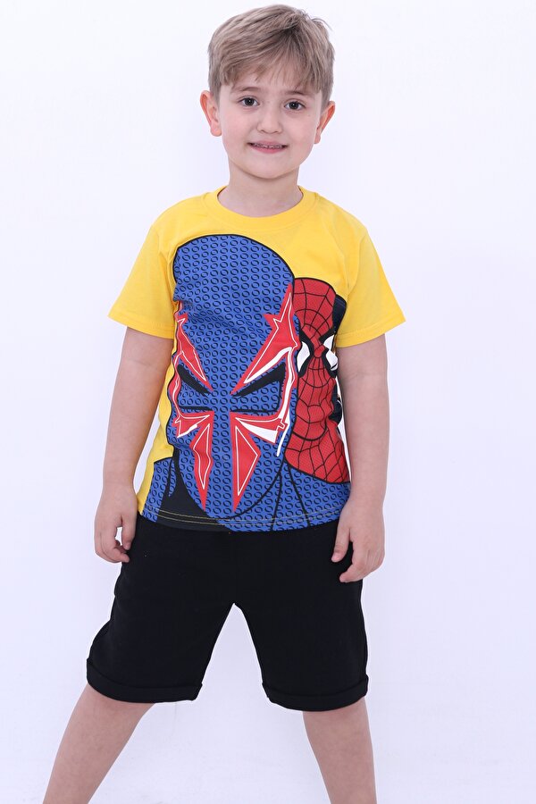Cansın Mini Erkek Çocuk Sarı Baskı 4-12 Yaş T-Shirt 0059-2 Cansın Mini Erkek Çocuk Sarı Baskı 4-12 Yaş T-Shirt 0059-2