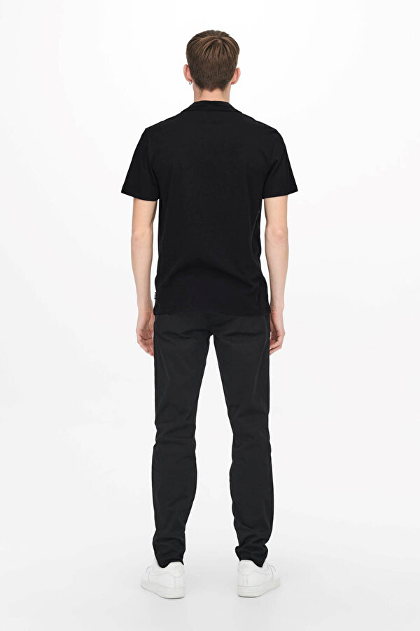 Only&amp;Sons Only &amp; Sons Erkek Onsabraham Polo Yaka T-Shirt 22019294 Siyah GR9423