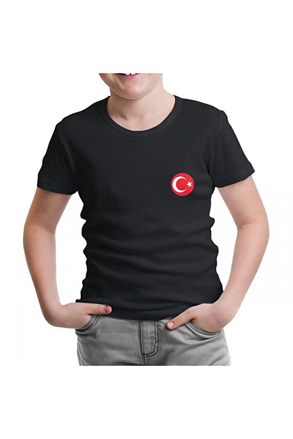 Lord T-Shirt Ay Yıldız - Göğüs Logo 2 Siyah Çocuk Tshirt GR7395