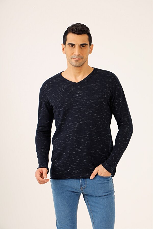 Dufy Lacivert Erkek Modern Fit Triko/Kazak-DU3214033009 Dufy Lacivert Erkek Modern Fit Triko/Kazak-DU3214033009