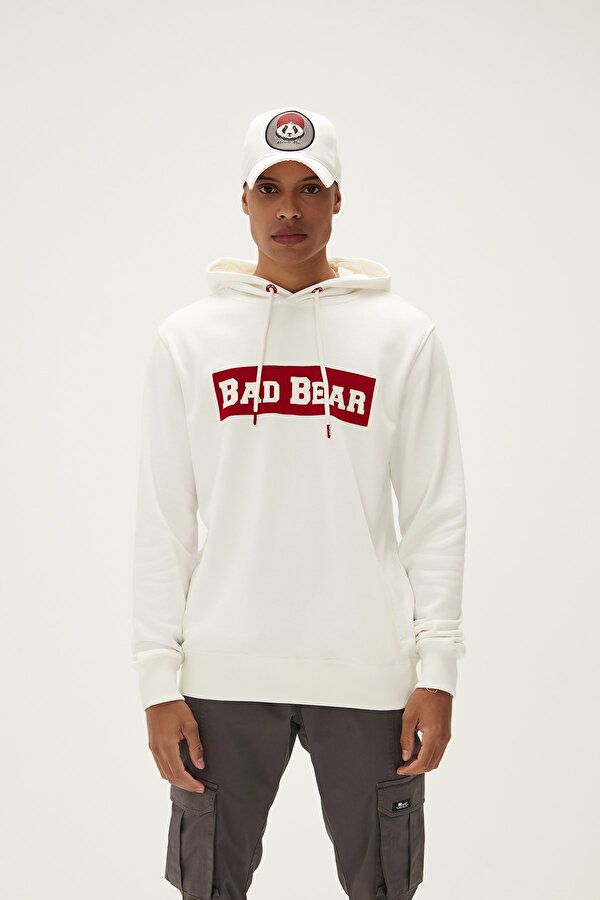 Bad Bear Flog Hoodie Off-White Beyaz 3D Baskılı Kapüşonlu Erkek Sweatshirt GB10597