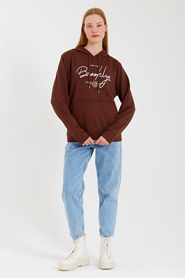 Süperlife Kadın Kapşonlu Kanguru Cepli Sweat SPR23SW361 Süperlife Kadın Kapşonlu Kanguru Cepli Sweat SPR23SW361