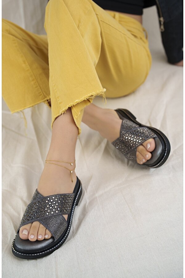 Khayt Sharone Anatomik Ortopedik Rahat Taşlı Günlük Kadın Terlik