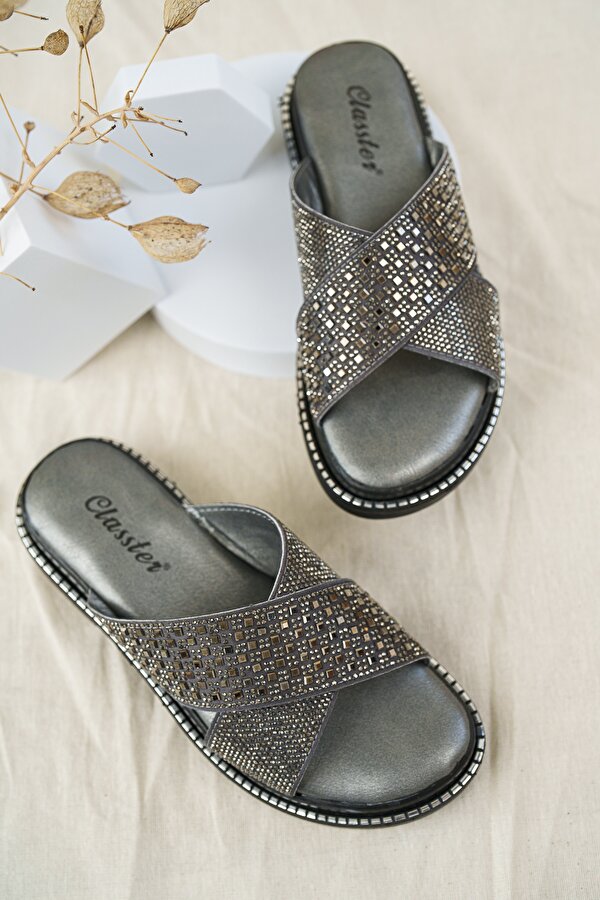 Khayt Sharone Anatomik Ortopedik Rahat Taşlı Günlük Kadın Terlik