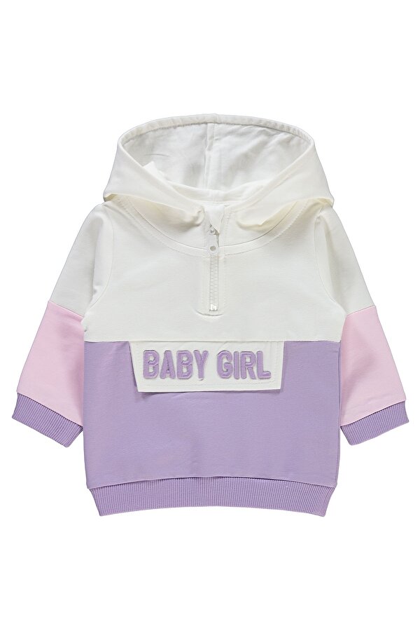 Civil Baby Kız Bebek Kapüşonlu Sweatshirt 6-18 Ay Lila