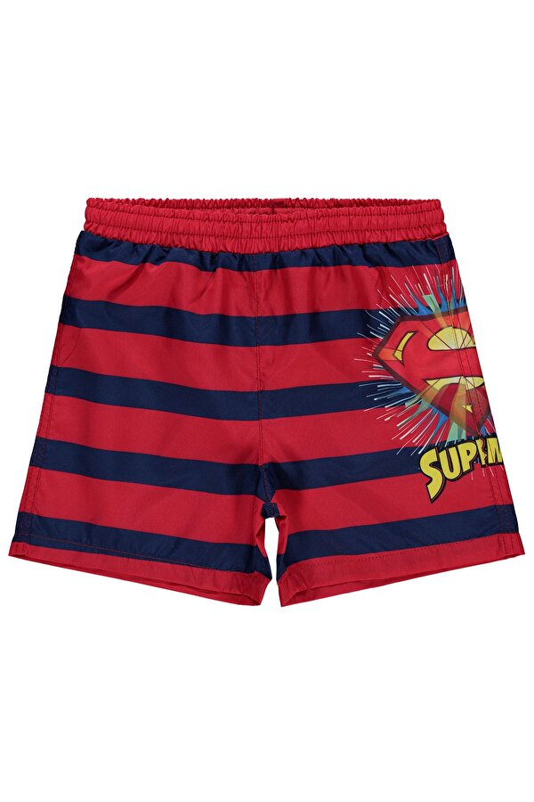 SUPERMAN Süperman Erkek Çocuk Deniz Şortu 6-9 Yaş Kırmızı