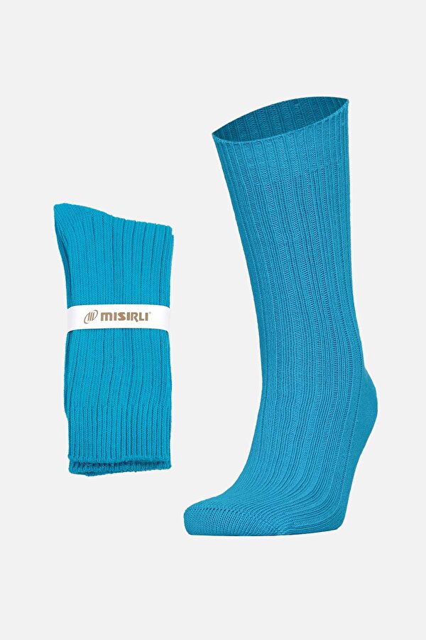 Mısırlı Unisex Pamuklu Bio Cotton Kışlık Mavi Soket Çorap - M-3092A-M