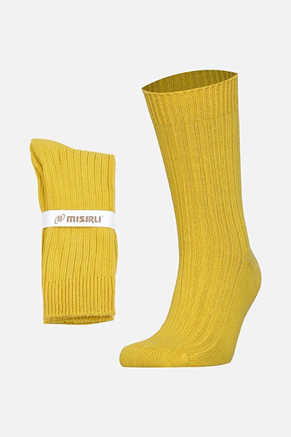 Mısırlı Unisex Pamuklu Bio Cotton Kışlık Sarı Soket Çorap - M-3093A-S