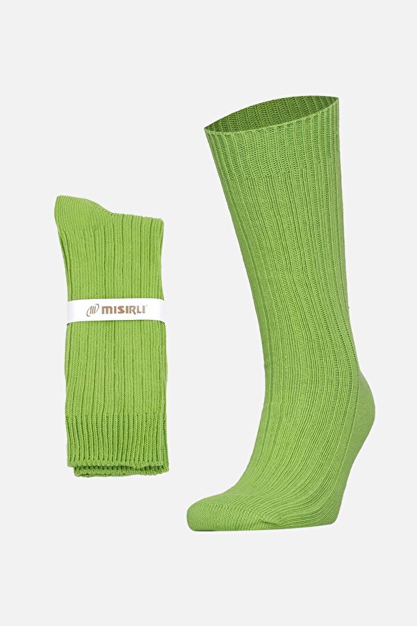 Mısırlı Unisex Pamuklu Bio Cotton Kışlık Yeşil Soket Çorap - M-3092A-Y