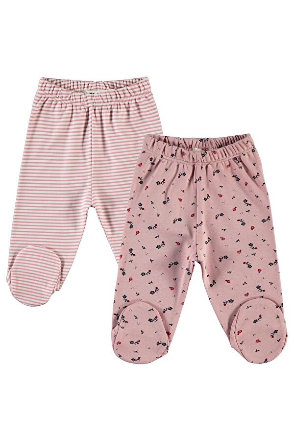 Civil Baby Kız Bebek 2'li Patikli Tek Alt 1-3 Ay Pudra