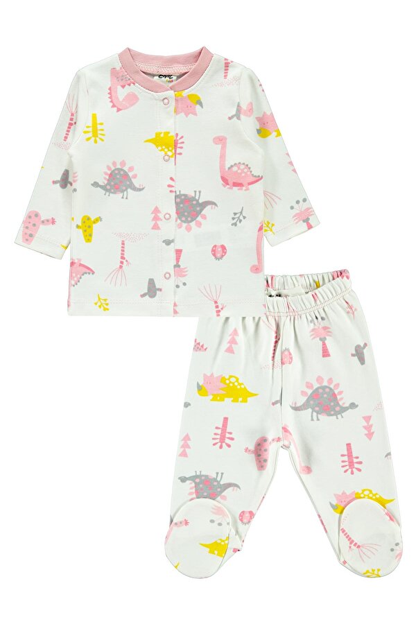 Civil Baby Kız Bebek Pijama Takımı 1-6 Ay Pudra