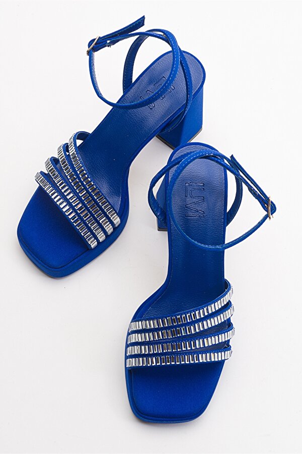 Luvi Shoes NOVE Sax Mavi Kadın Topuklu Ayakkabı