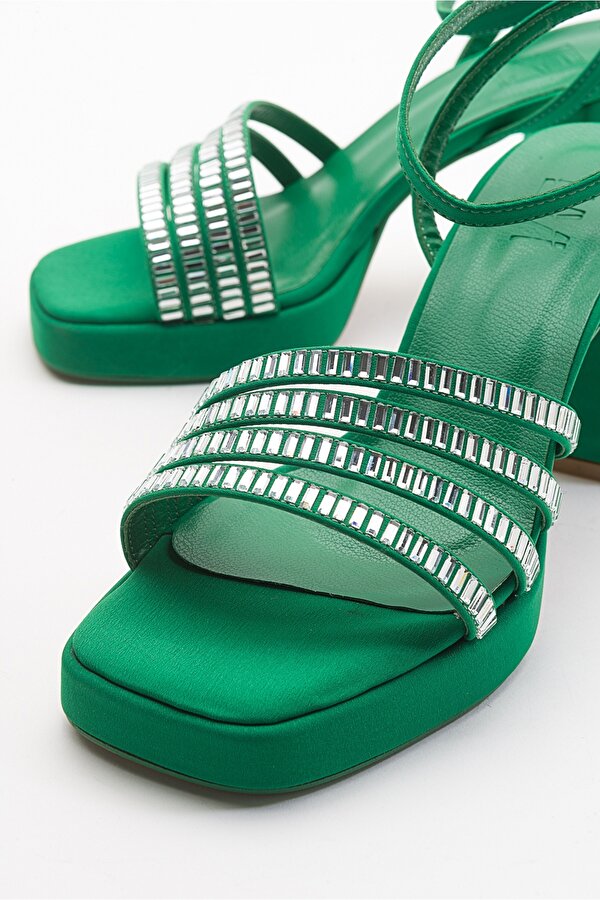 Luvi Shoes NOVE Yeşil Kadın Topuklu Ayakkabı