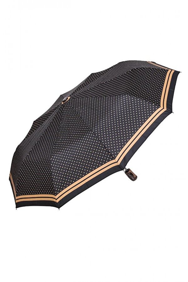 Baginn Snotline Tam Otomatik Kadın Şemsiye Vizon Puantiyeli Siyah 225L