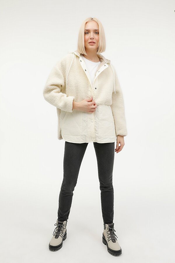 Lumberjack W-Ct2008 Hannah Teddy Jac Экрю Женщина Куртка Тедди