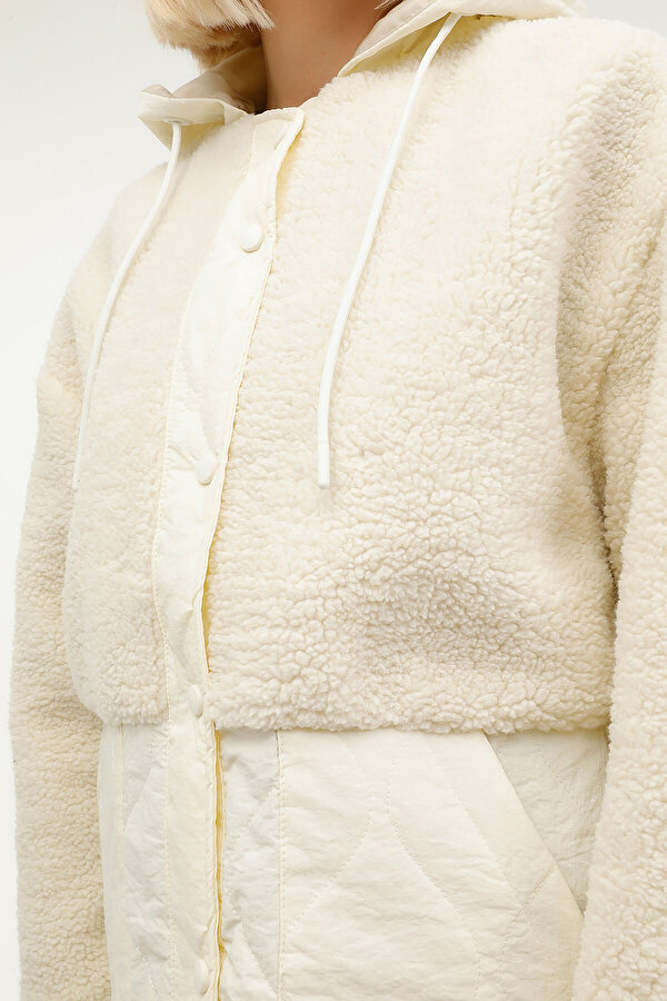 Lumberjack W-Ct2008 Hannah Teddy Jac Экрю Женщина Куртка Тедди