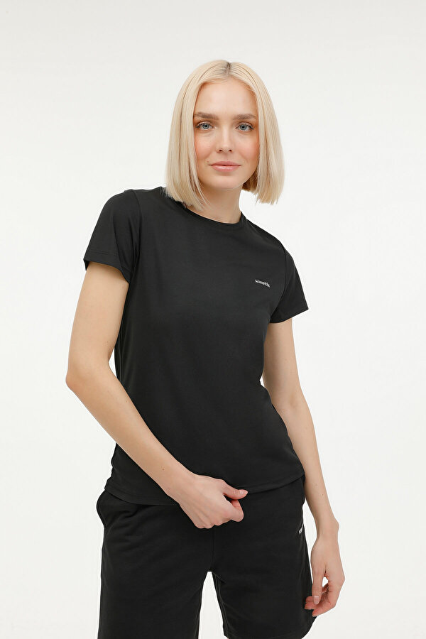 Kinetix W-SN230 BASIC PES C NECK Siyah Kadın Kısa Kol T-Shirt