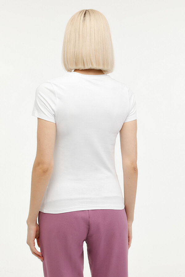 Lotto W-BSC C NECK T-SH 3FX Beyaz Kadın Kısa Kol T-Shirt NA8850