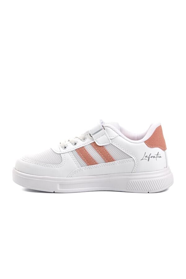 Lafonten Beyaz Pembe Cırtlı Fileli Çocuk Sneaker