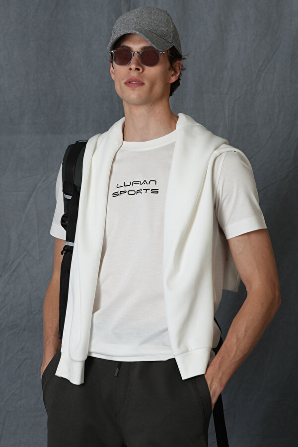 Lufian Erkek Tony Modern Grafik T-Shirt 111020167 Beyaz