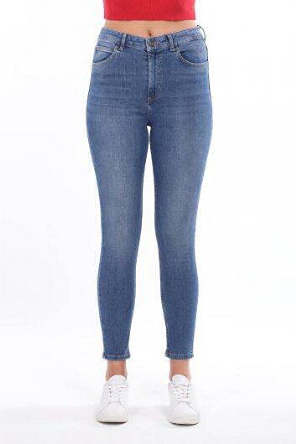 Markapia Woman Kadın Mavi Orta Bel Skınny Jean Pantolon