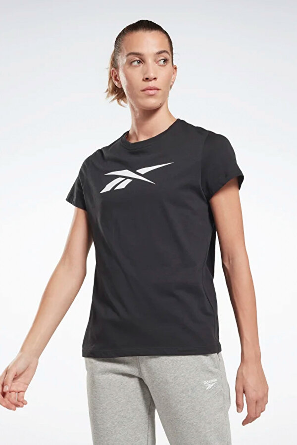 Reebok TE Graphic Tee - Vector Siyah Kadın Kısa Kol T-Shirt