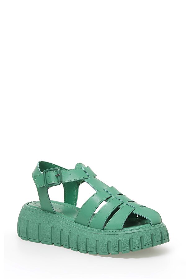 Butigo GANTE 3FX Yeşil Kadın Kalın Taban Sandalet