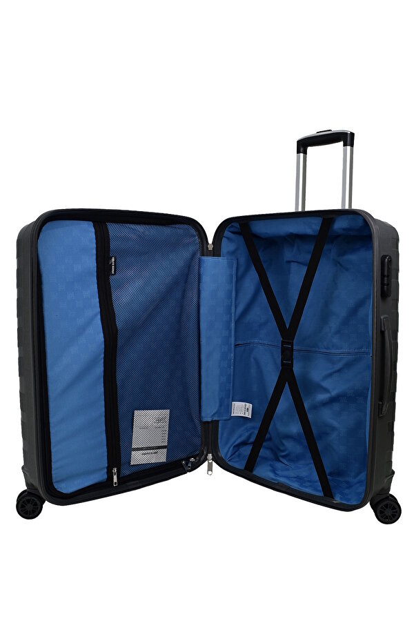 Pierre Cardin 4'lü Valiz Seti Kırılmaz Valiz Büyük - Orta - Kabin Boy ve Makyaj Antrasit PC1950 IV10080