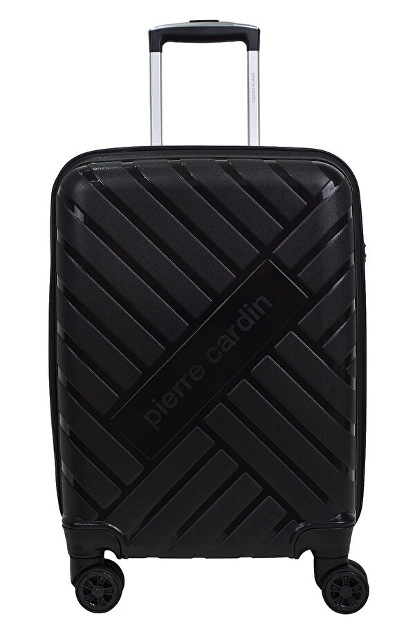 Pierre Cardin Polipropilen Kırılmaz 2'li Valiz Seti Kabin Boy ve Makyaj Siyah 2'li Set PC1950 IV10184