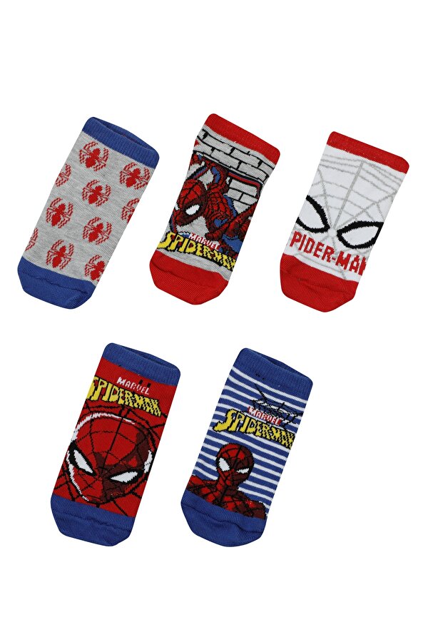 Spiderman NEWSPIRDER 5 LI PTK-B 3FX Lacivert Erkek Çocuk 5'li Patik Çorap