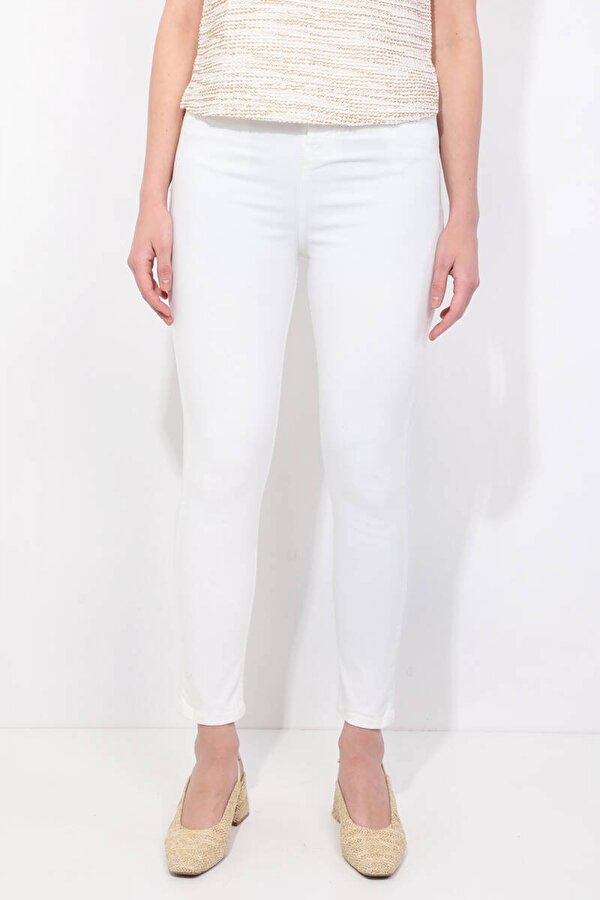 Blue White Kadın Beyaz Slim Fit Jean Pantolon