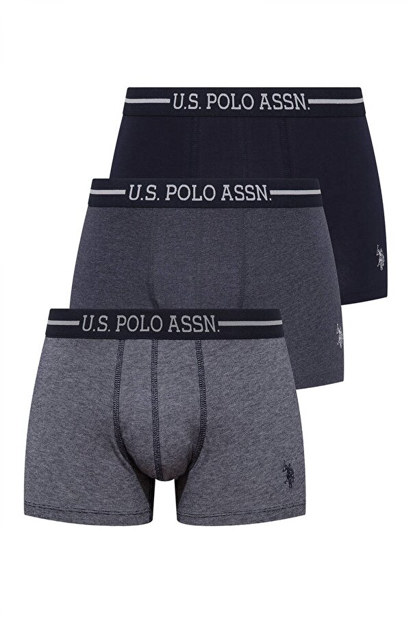U.S. Polo Assn. Erkek 3 Lü Boxer Set Lacivert