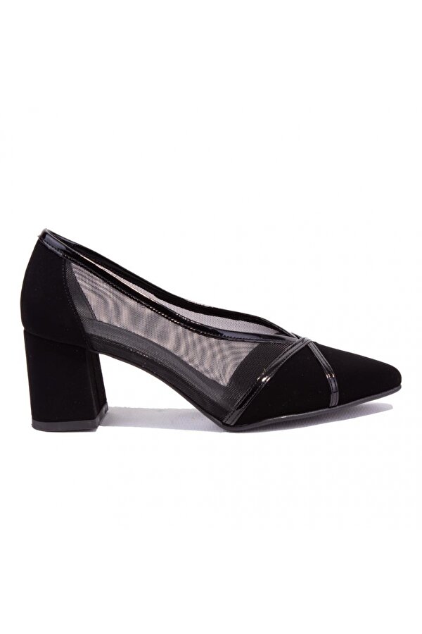 Dagoster DZA07-2682009 Siyah Süet Klasik Topuklu Kadın Ayakkabı