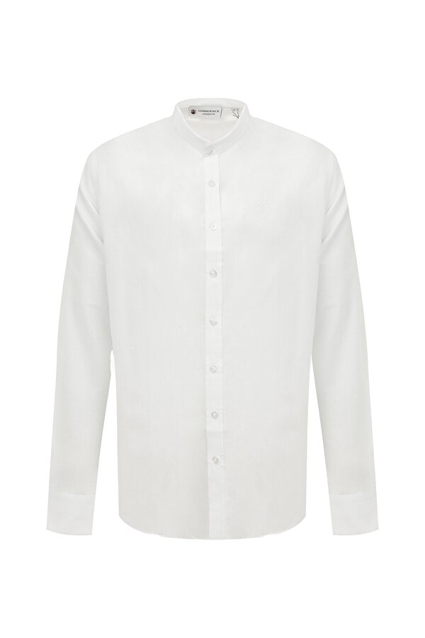 Lumberjack SHIRT KOREAN COLLAR WHITE Man Shirt