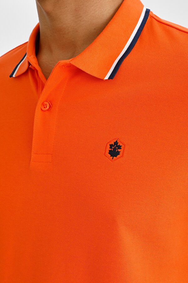 Orange moncler polo top