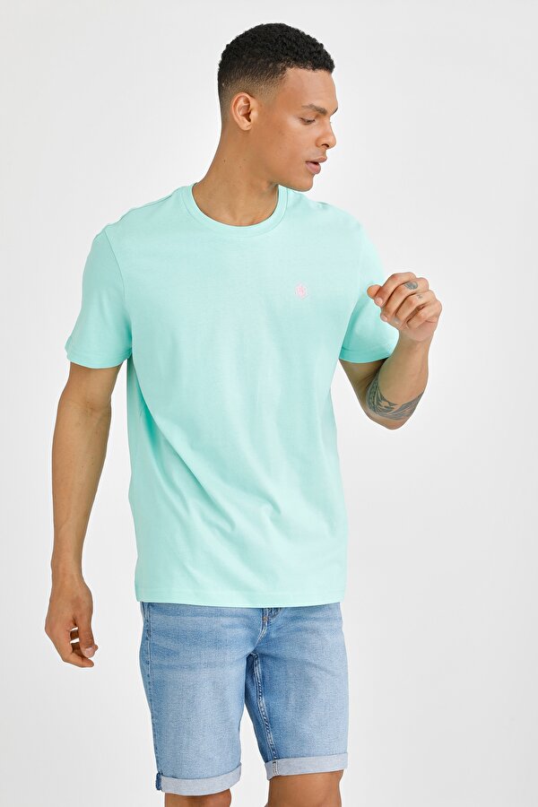 Lumberjack T-SHIRT BASIC SMALL LOGO SEA GREEN Man Sleeve T-Sh