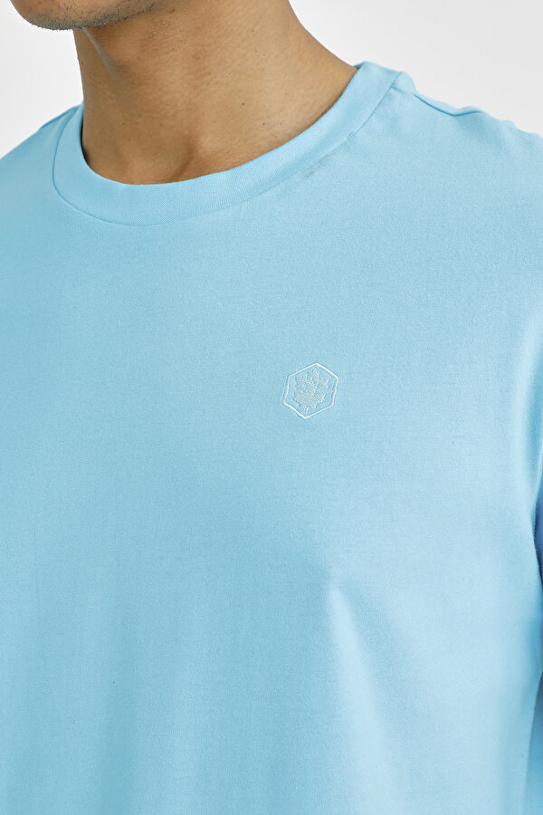 Lumberjack T-SHIRT BASIC SMALL LOGO BLUE Man Sleeve T-Sh