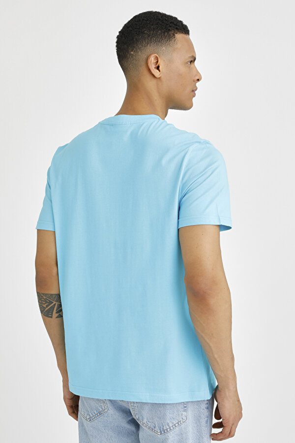 Lumberjack T-SHIRT BASIC SMALL LOGO BLUE Man Sleeve T-Sh