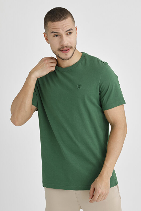 Lumberjack T-SHIRT COTTON JERSEY D GREEN Man Sleeve T-Sh