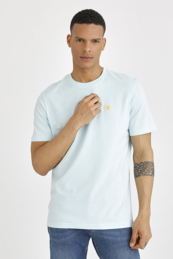 Lumberjack T-SHIRT BASIC SMALL LOGO BLUE KATYONK Man Sleeve T-Sh