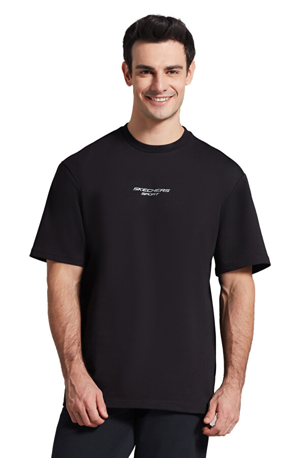 Skechers M Graphic Tee Reflect Log Siyah Erkek Kısa Kol T-Shirt