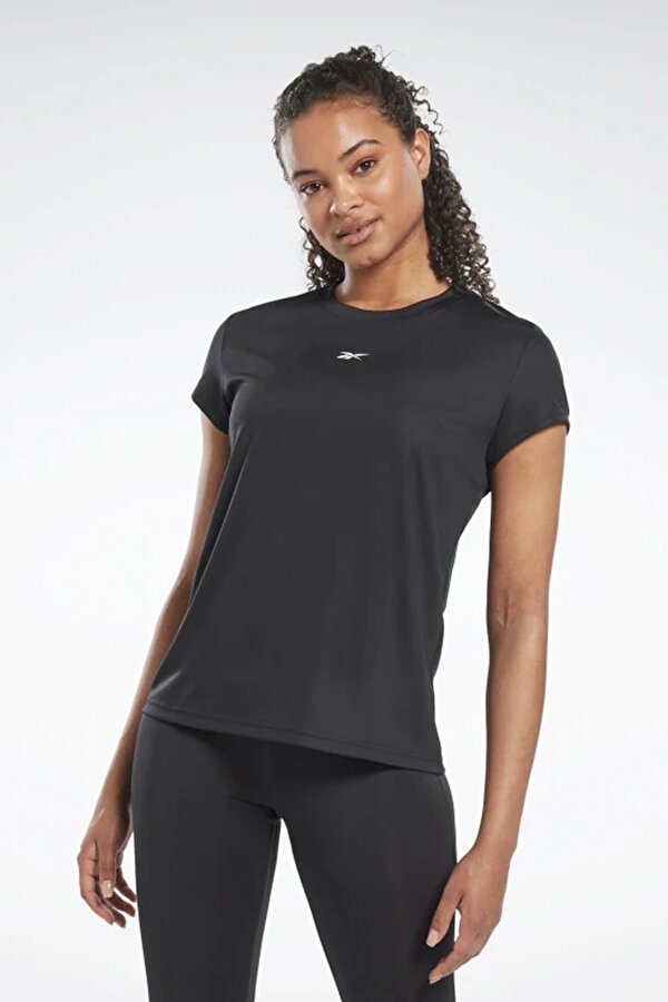 Reebok WOR Commercial Poly Siyah Kadın Kısa Kol T-Shirt