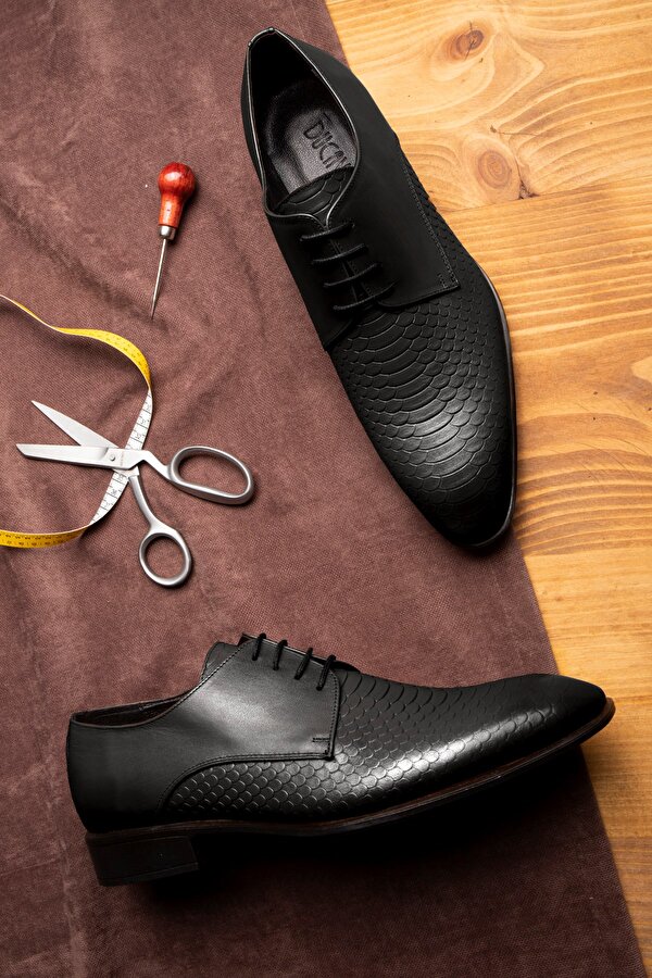Ducavelli Croco Hakiki Deri Erkek Klasik Ayakkabı, Derby Klasik Ayakkabı, Bağcıklı Klasik Ayakkabı