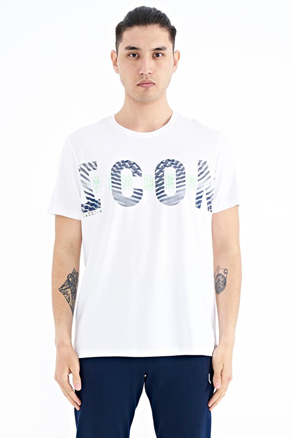 Tommy Life Beyaz Yazı Baskı Detaylı O Yaka Standart Kalıp Erkek T-Shirt - 88187