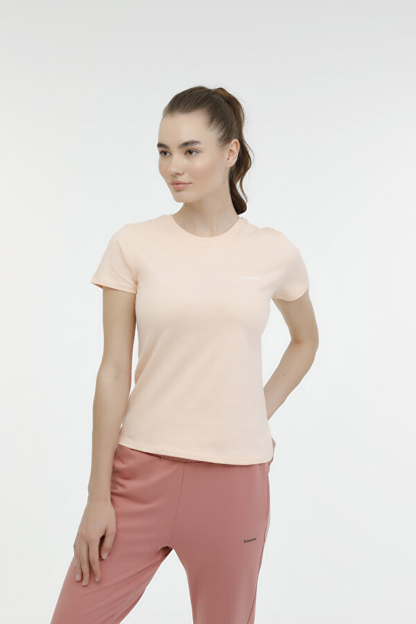 Kinetix W-SN226 BASIC C NECK T-SH Yavruağzı Kadın Kısa Kol T-Shirt