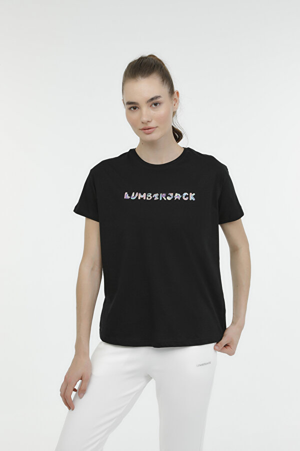 Lumberjack WL ANGELA 11ID313 3FX Siyah Kadın Kısa Kol T-Shirt