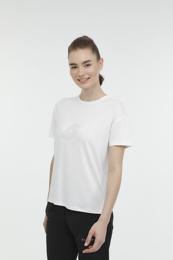 Lotto WL CARLA-B 11-910961 3FX Beyaz Kadın Kısa Kol T-Shirt