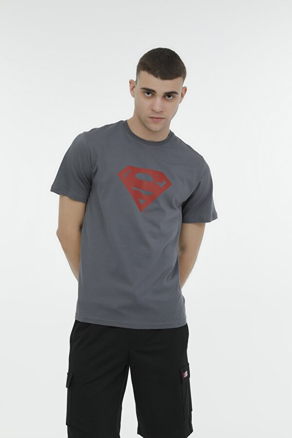Kinetix ME SUPERMAN 11LSNSX03 3FX Antrasit Erkek Kısa Kol T-Shirt