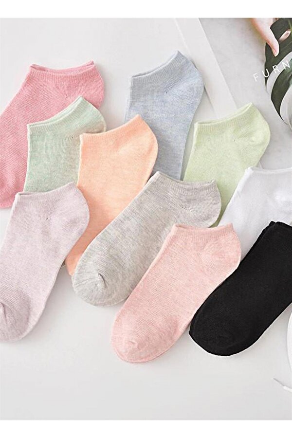 Black Arden Socks Soft Renkli Ekonomik Kadın Patik Çorap 10 Çift