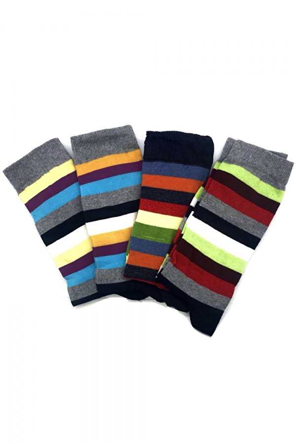Black Arden Socks Renkli Çizgili Kadın Çorap 36-40 4 Çift Bt-0039 Black Arden Socks Renkli Çizgili Kadın Çorap 36-40 4 Çift Bt-0039